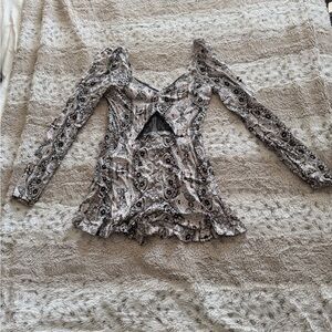 Kendall & Kylie Black and White Paisley Romper